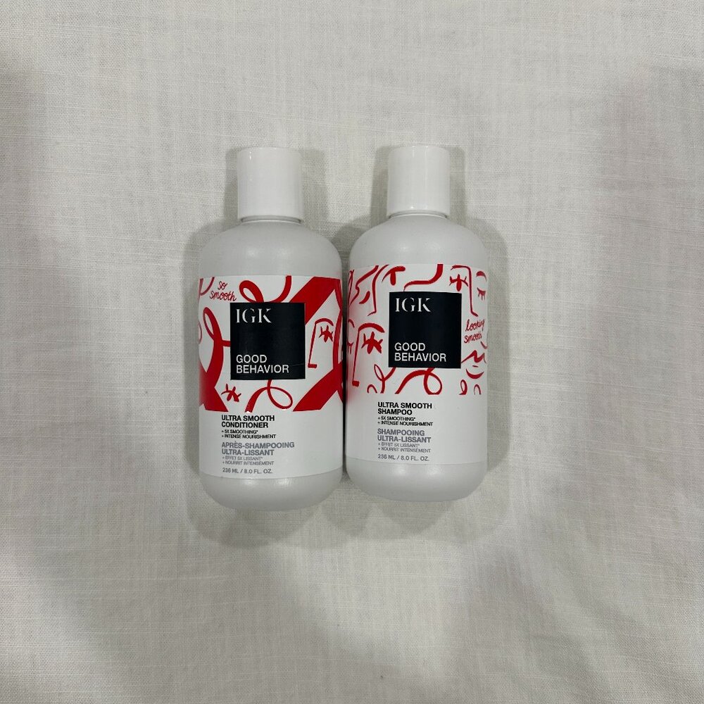 IGK Good Behavior Ultra Smooth Shampoo & Conditioner Set